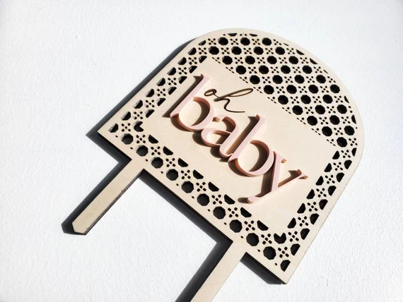 Oh Baby Cake Topper  Boho Cake Topper  Baby Shower Cake - Etsy | Etsy (US)