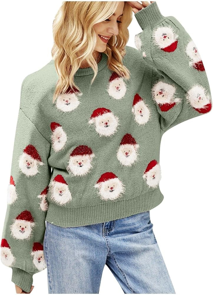 Christmas Sweaters for Women 2022 Womens Ugly Christmas Sweater Funny Santa Funny Xmas Holiday Pa... | Amazon (US)