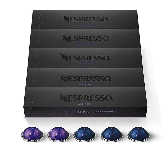 Nespresso Capsules Vertuo, Espresso Variety Pack, Medium and Dark Roast Espresso, 50-Count Espres... | Amazon (US)