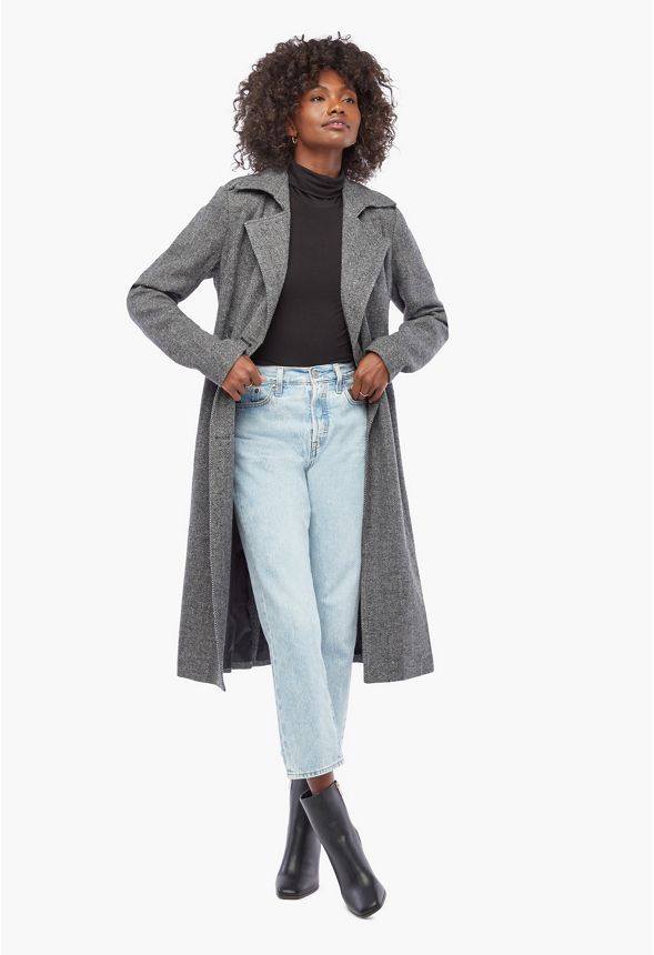 Faux Wool Trench Coat | JustFab