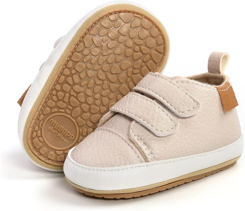 Baby Boys Girls Shoes Non-Slip Rubber Sole High-Top PU Leather Sneakers Infant First Walking Shoe... | Amazon (US)