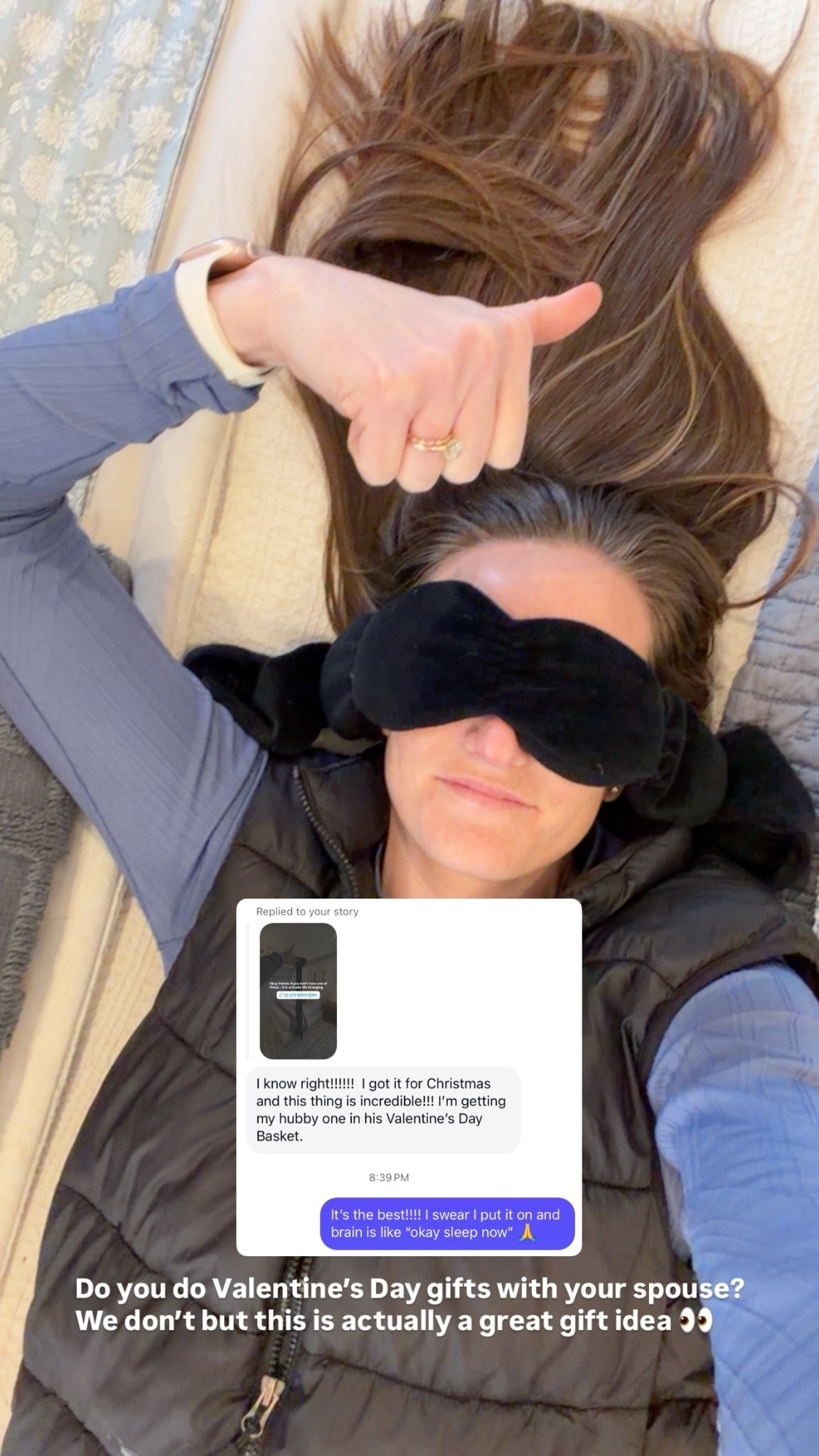 You might have to get this eye mask for Valentine’s Day! It helps so much with sleep 🙌🏻

Eye mask, nodpod, sleep mask 

#LTKmomlife #LTKdayinmylife #LTKselfcare