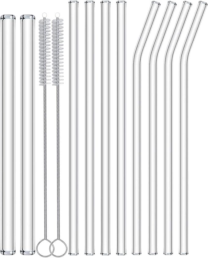 Nafender® 12-Pack Glass Straws Reusable Drinking Straw Including 4 Straight and 4 Bent Straws & ... | Amazon (CA)