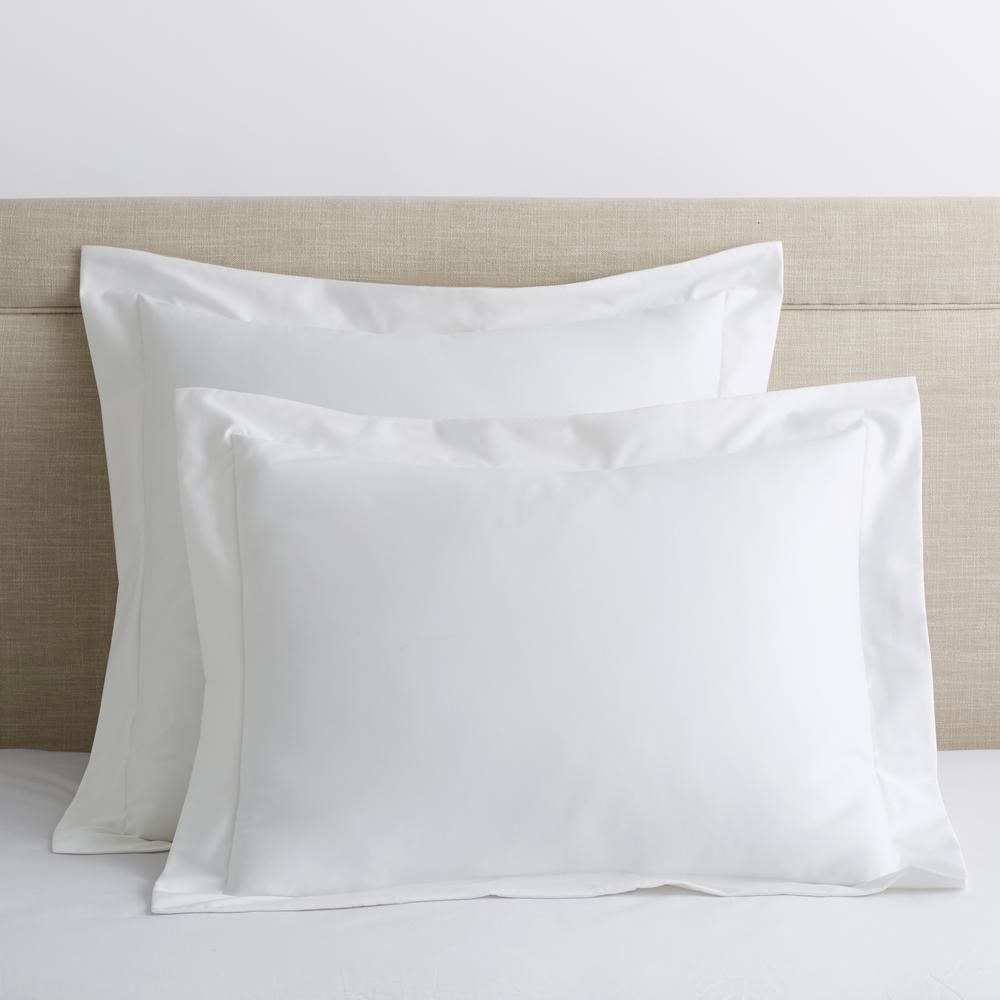 The Company Store Organic White Solid 300-Thread Count Cotton Sateen Euro Sham-N2M3-E-WHITE - The... | The Home Depot