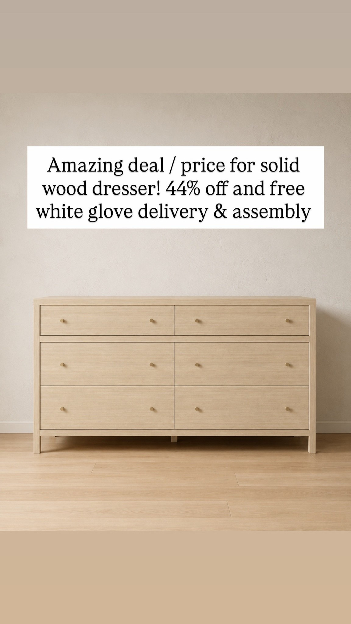 Amazing deal / price for solid wood dresser! 44% off and free white glove delivery & assembly

#LTKHome #LTKSaleAlert #LTKmorningroutine