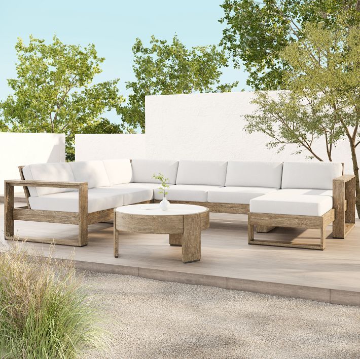 Portside Outdoor 4-Piece Chaise Sectional (124") | West Elm (US)