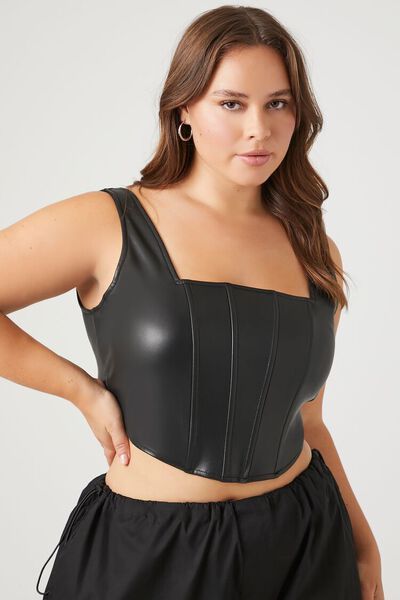 Plus Size Faux Leather Crop Top | Forever 21 (US)