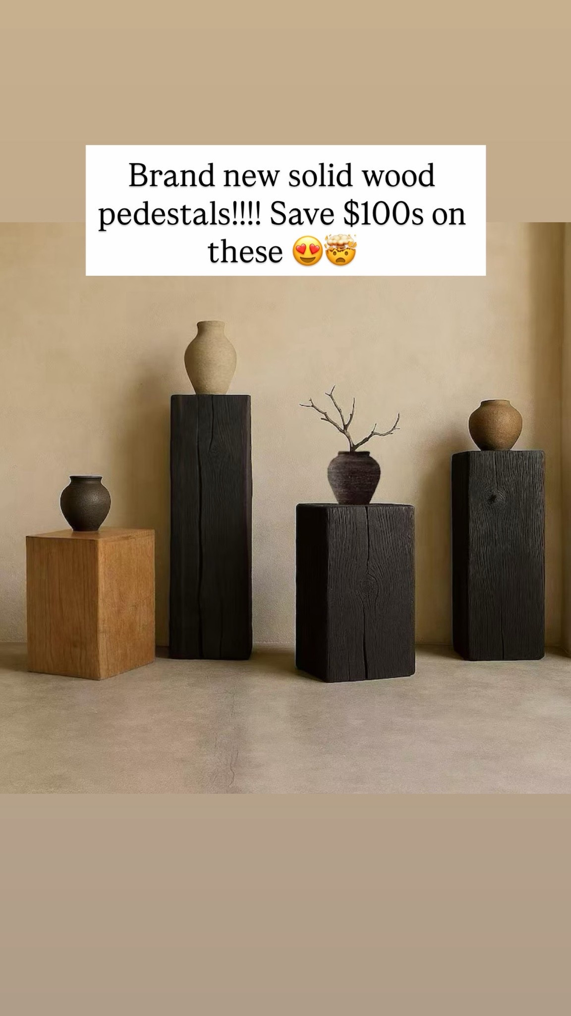 Brand new solid wood pedestals!!!! Save $100s on these 😍🤯