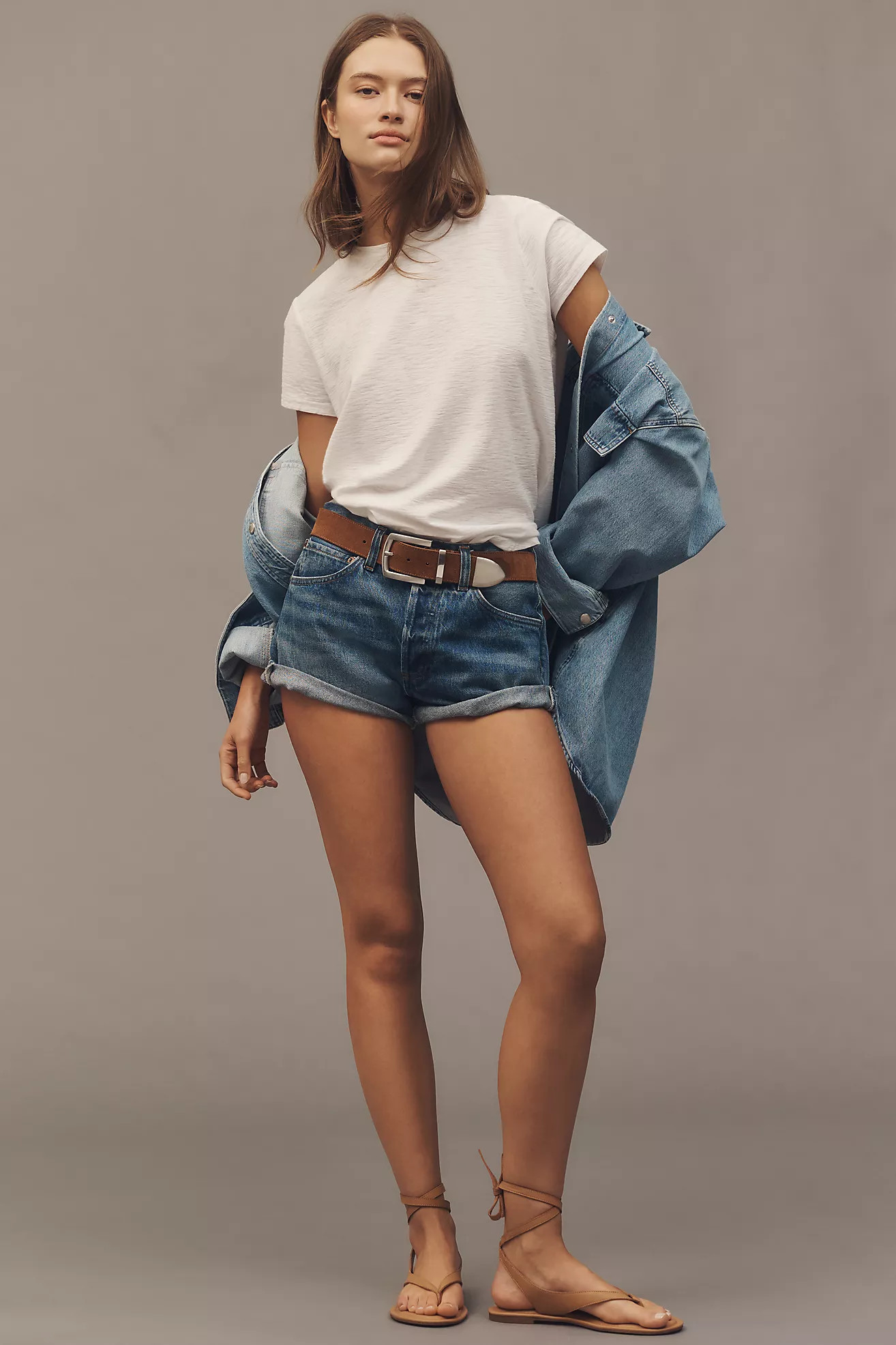 The Bennie Cotton Slub Crew-Neck Slim Tee by Pilcro | Anthropologie (US)