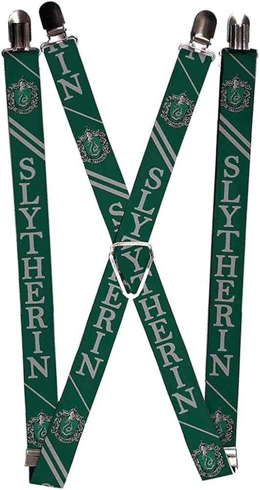 Buckle-Down Suspenders-Slytherin Crest/stripe2 Green/Gray | Amazon (US)