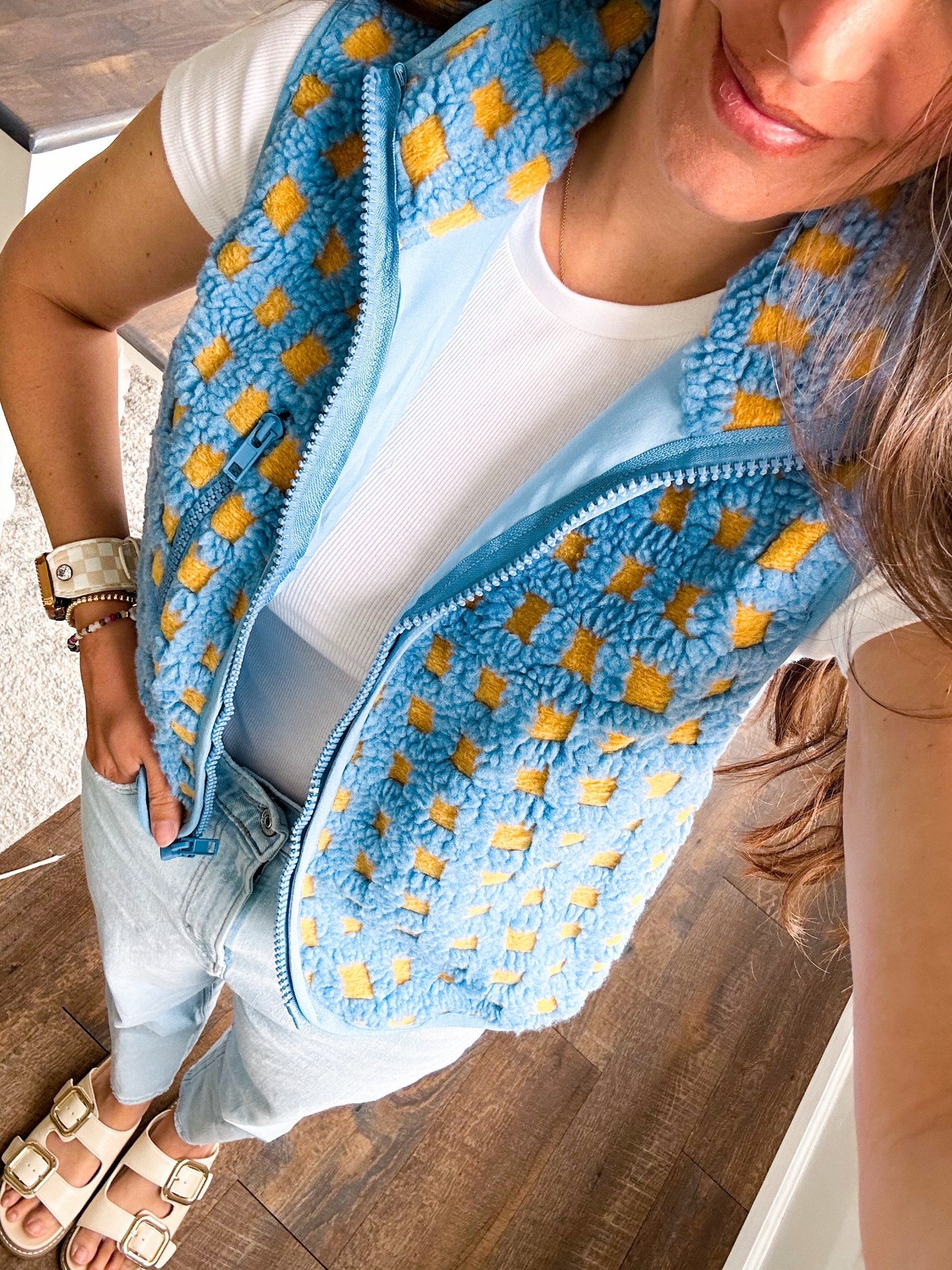 This lightweight vest from Amazon is 10% off! Wearing XS 
Top small 
Denim linking similar 
Shoes tts 

#LTKFindsUnder100 #LTKStyleTip #LTKFindsUnder50