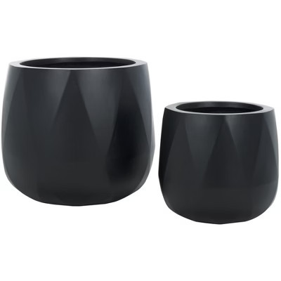 Kane Planter Pot Set Of 2 - PAT1536 - Indoor/Outdoor - Black -Safavieh | Target