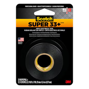 Scotch Super 33+ 0.75-in x 37.5-ft Vinyl Electrical Tape Black Lowes.com | Lowe's