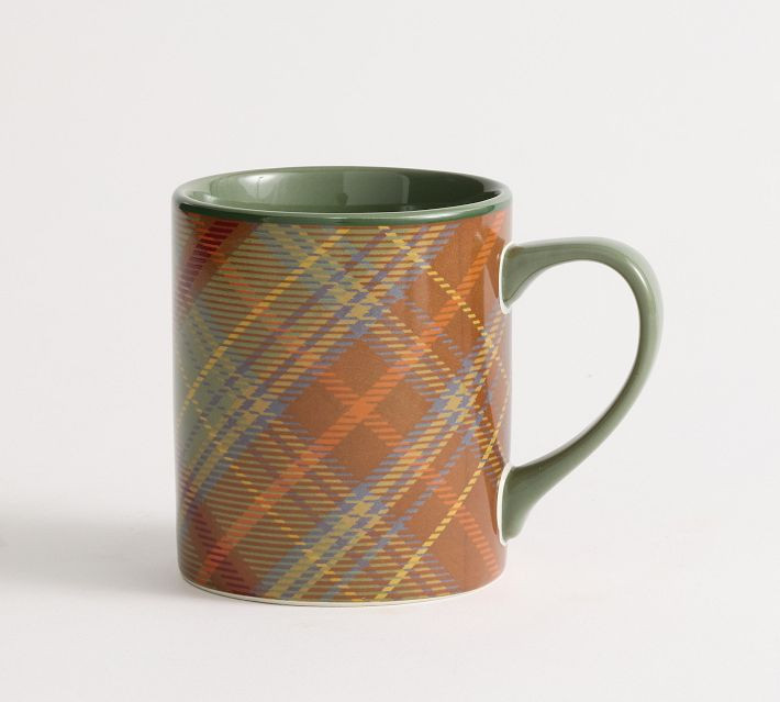 Woodrow Plaid Stoneware Mugs - Set of 4 | Pottery Barn (US)
