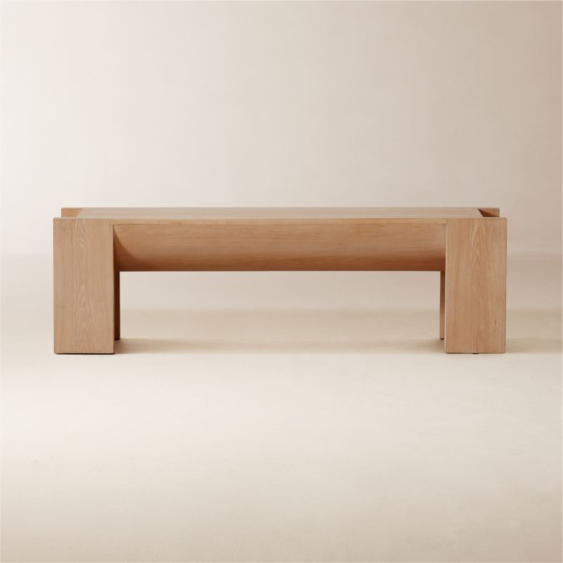 St. George Oak Wood Bench Large + Reviews | CB2 | CB2