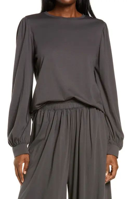 Lunya Long Sleeve Organic Pima Cotton T-Shirt in Meditative Grey at Nordstrom, Size X-Small | Nordstrom