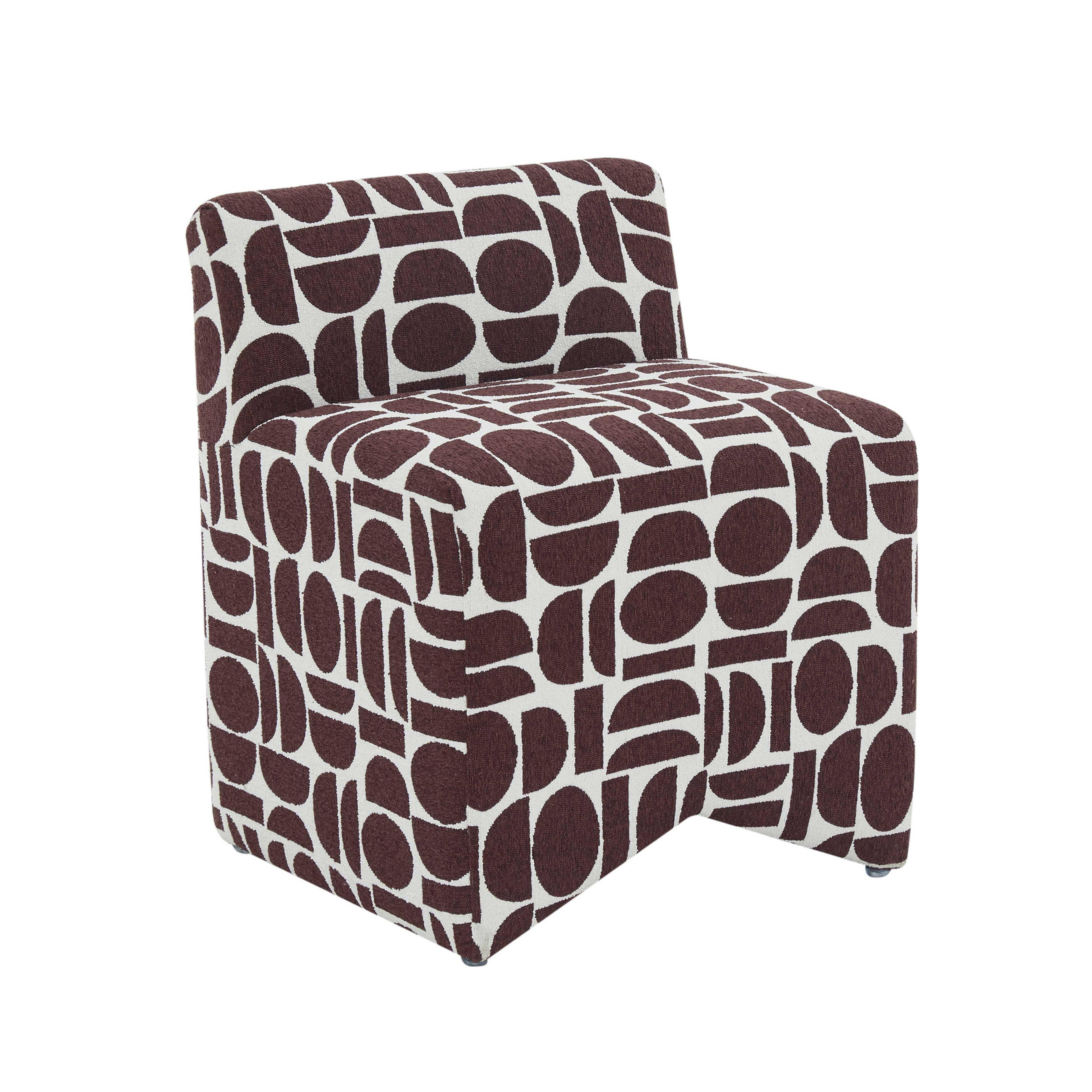 Pippa Geometric Jacquard Weave Stool | TOV Furniture