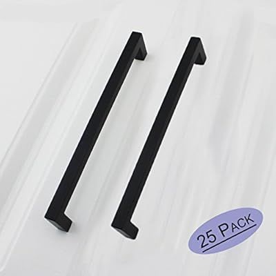 Black Drawer Cabinet Pulls Kitchen Hardware - Goldenwarm J12BK160 Square Bar Cupboard Cabinet Han... | Amazon (US)