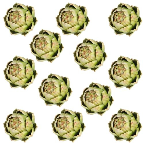 Timgle 12 Pcs Large Green Artificial Artichokes Fake Vegetables and Fruits for Summer Kitchen Wedding Bowl and Vase Decorations | Amazon (US)
