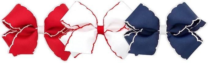 Wee Ones Girls' Moonstitch Grosgrain Bow 3 pc. Variety Pack Set on WeeStay Clip | Amazon (US)