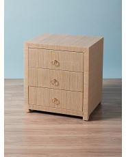 24in Woven 3 Drawer Nightstand | HomeGoods