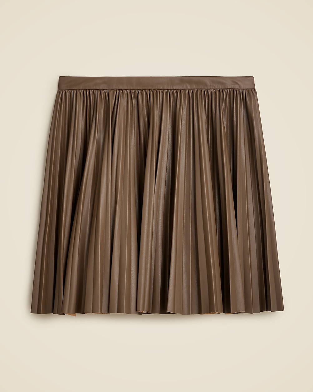 Swingy pleated mini skirt in faux leather | J. Crew US