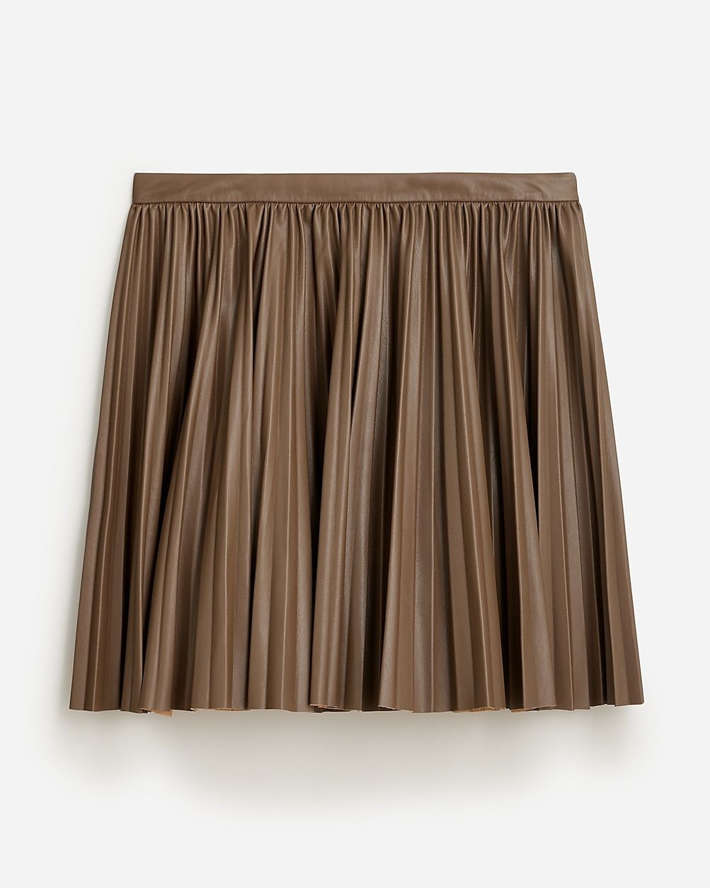 Swingy pleated mini skirt in faux leather | J. Crew US