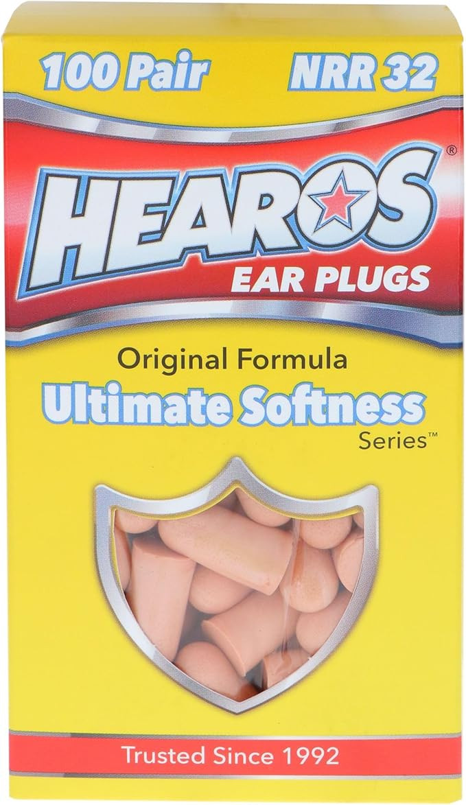 HEAROS Ultimate Softness Foam Disposable Earplugs, NRR 32, 100 Pair, PU Foam, Hearing Protection,... | Amazon (US)