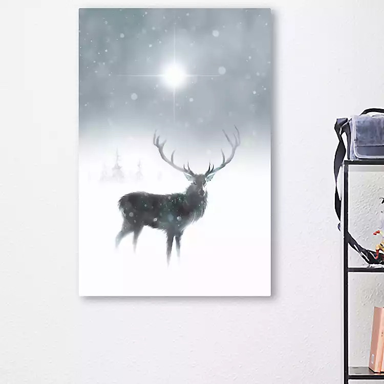 Lone Reindeer Canvas Art Print | Kirkland's Home