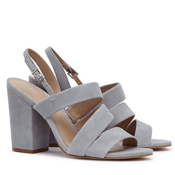Reiss Naomi Gray Suede Block-Heel Shoes | Poshmark