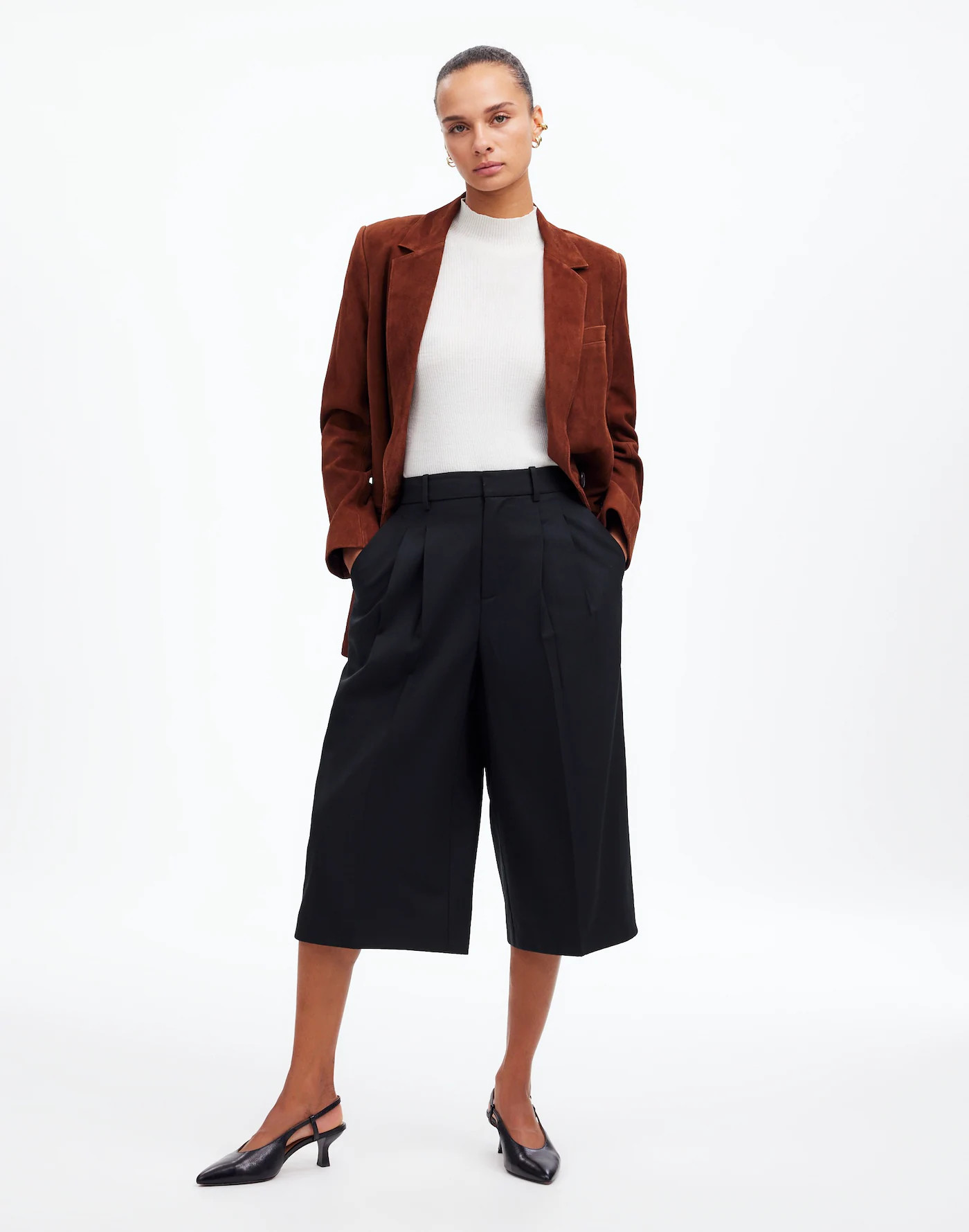The Tall Harlow Superwide-Leg Culotte in Wool | Madewell | Madewell