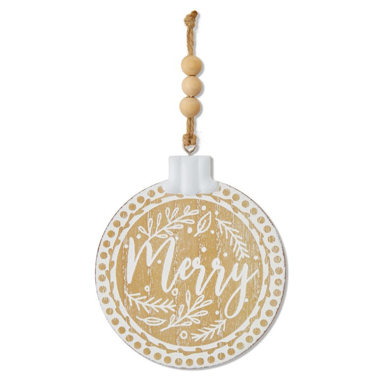 Whitewash Merry Christmas Ornament, 5.5 in, by Holiday Time - Walmart.com | Walmart (US)