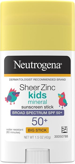 Neutrogena Sheer Zinc Oxide Kids Mineral Sunscreen Stick, SPF 50 Plus UVA/UVB Broad Spectrum Prot... | Amazon (US)