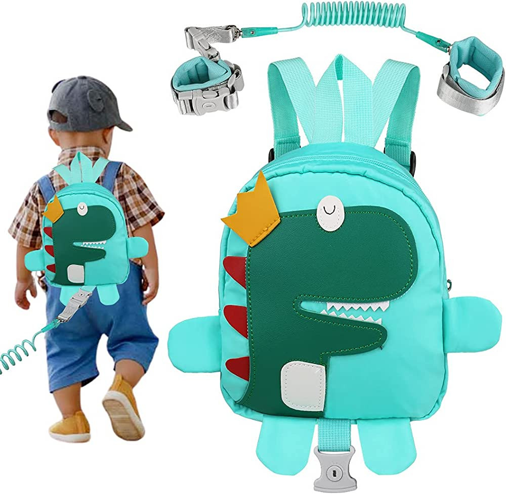 Yuepin Backpack Leash for Toddlers + Anti Lost Wrist Link, Dinosaur Kids Backpack Harness with Le... | Amazon (US)