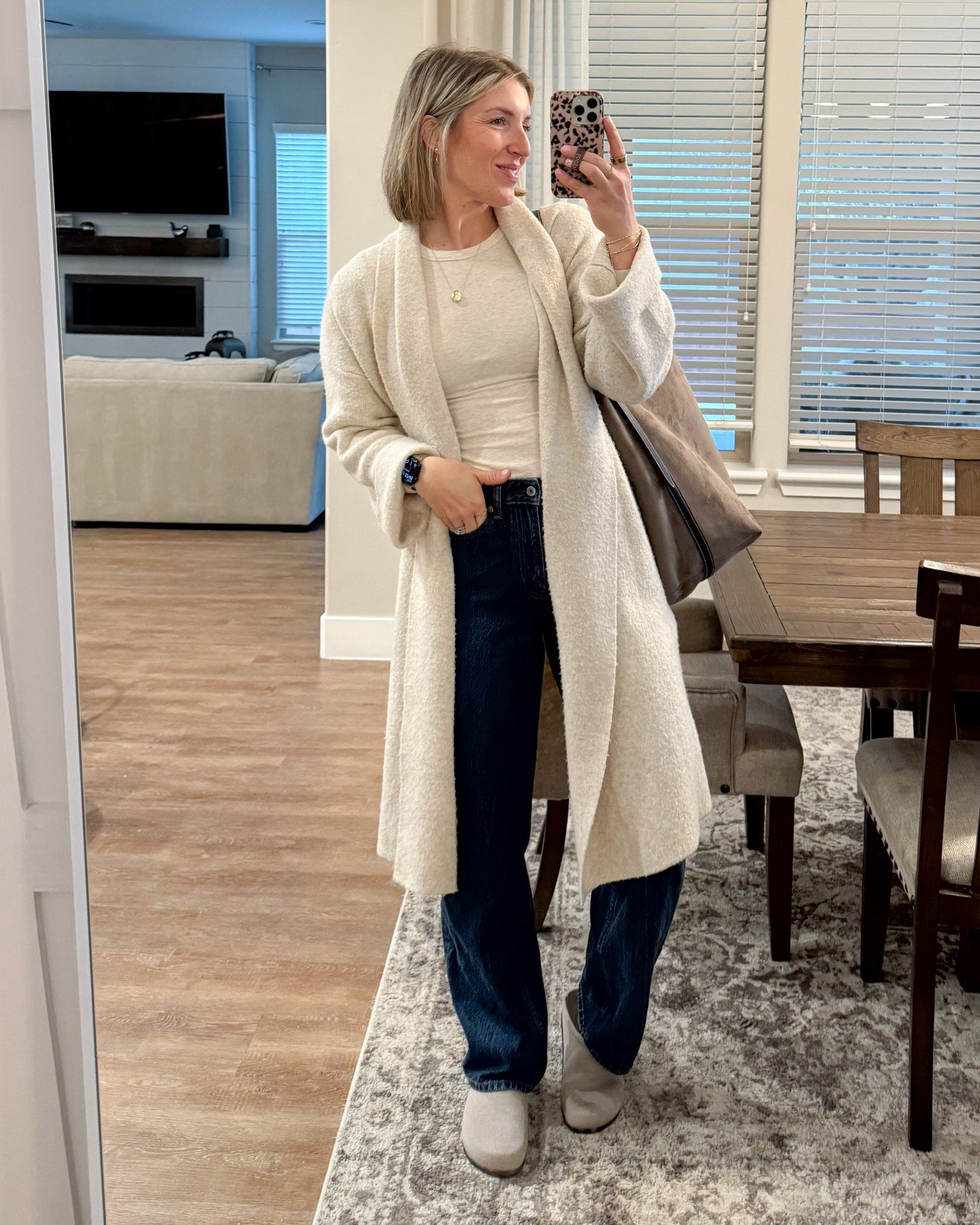 Easy comfortable neutrals. These pants a perfect full length cut and the sweater is Amazon!

#LTKmomlife