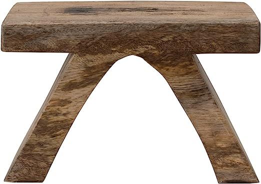 Bloomingville Mango Wood Arched Footed Pedestal, 15" L x 8" W x 10" H, Natural | Amazon (US)