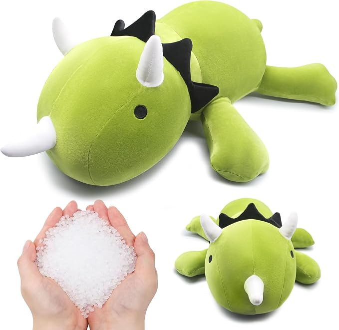 NUQUNDOY Weighted Dinosaur Anxiety Stuffed Animals Toy, 1.7lbs Green Dinosaur Weighted Pillow, Di... | Amazon (US)