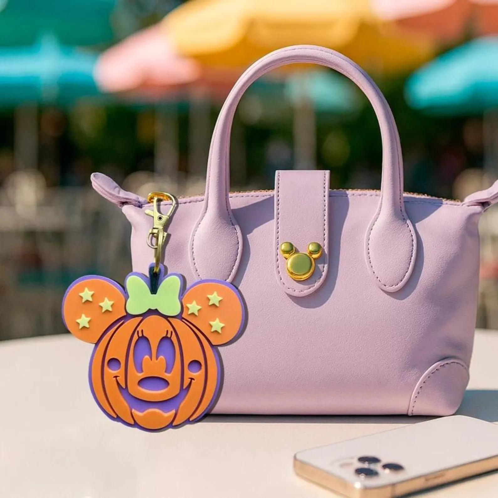 Glow-in-the-dark Minnie Mouse Pumpkin Bag Charm: Pastel Bow Halloween Keychain - Etsy | Etsy (US)