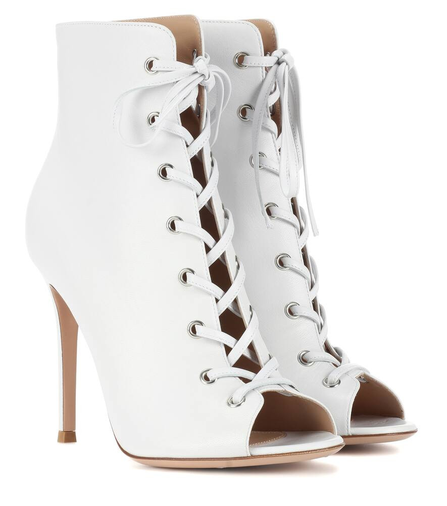 Marie peep-toe leather ankle boots | Mytheresa (INTL)