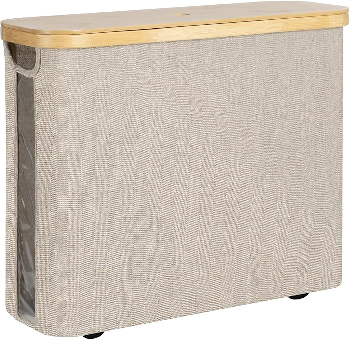 StorageWorks Toilet Paper Storage with Bamboo Lid, Toilet Paper Holder Basket for Up to 9 Mega or... | Amazon (US)