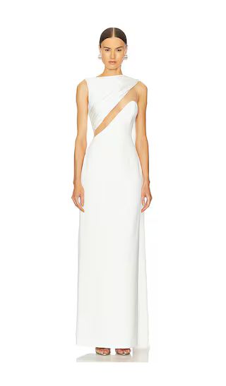 Draped Chest Detail Gown in White Maxi Dress | White Dress Bride | Revolve Clothing (Global)