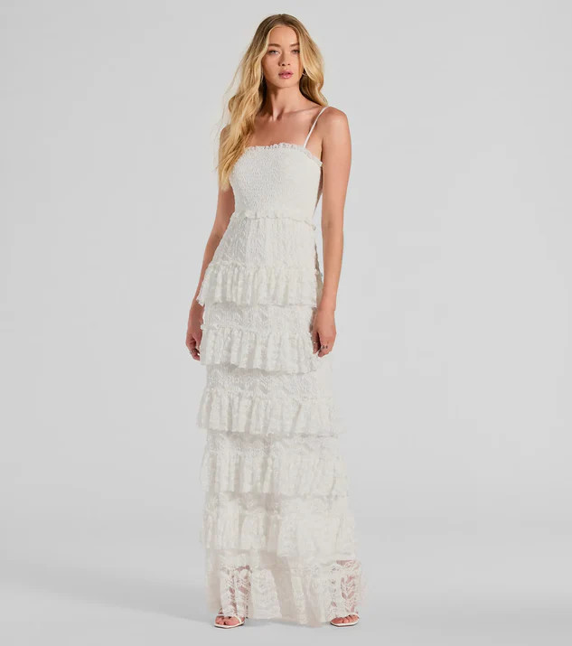 Follow Your Heart Sleeveless Ruffled Lace Maxi Dress | Windsor Stores