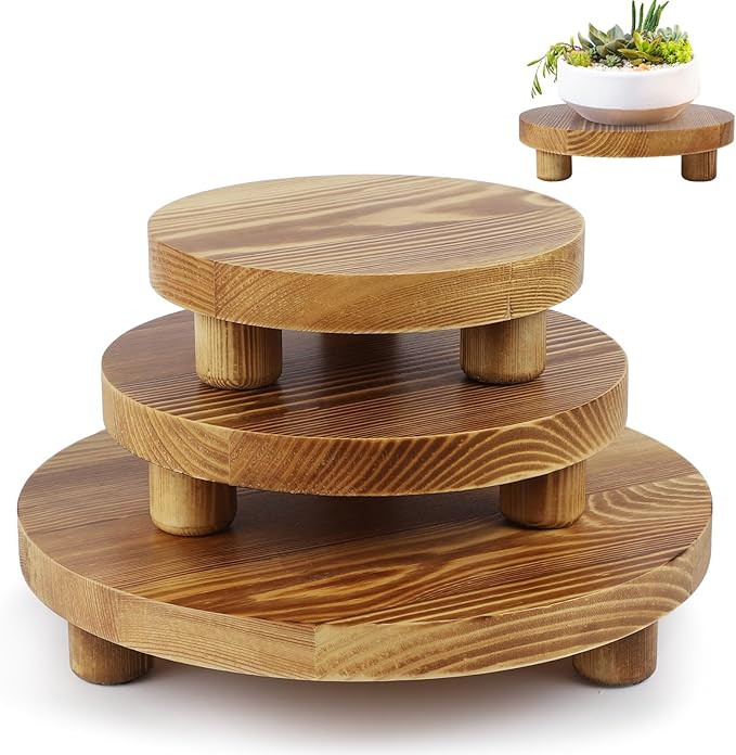 Wooden Plant Stands,Wood Risers Indoor Outdoor for Decor,Wooden Stool Display Stand for Home Tabl... | Amazon (US)