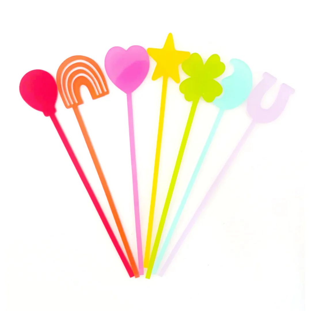 Acrylic Lucky Charm Drink Stirrers | Ellie and Piper