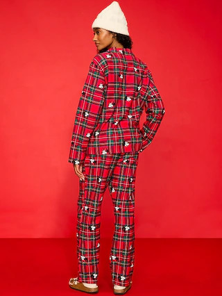 Old Navy x Disney Mickey Mouse & Friends Printed Flannel Pajama Set for Women | Old Navy (CA)