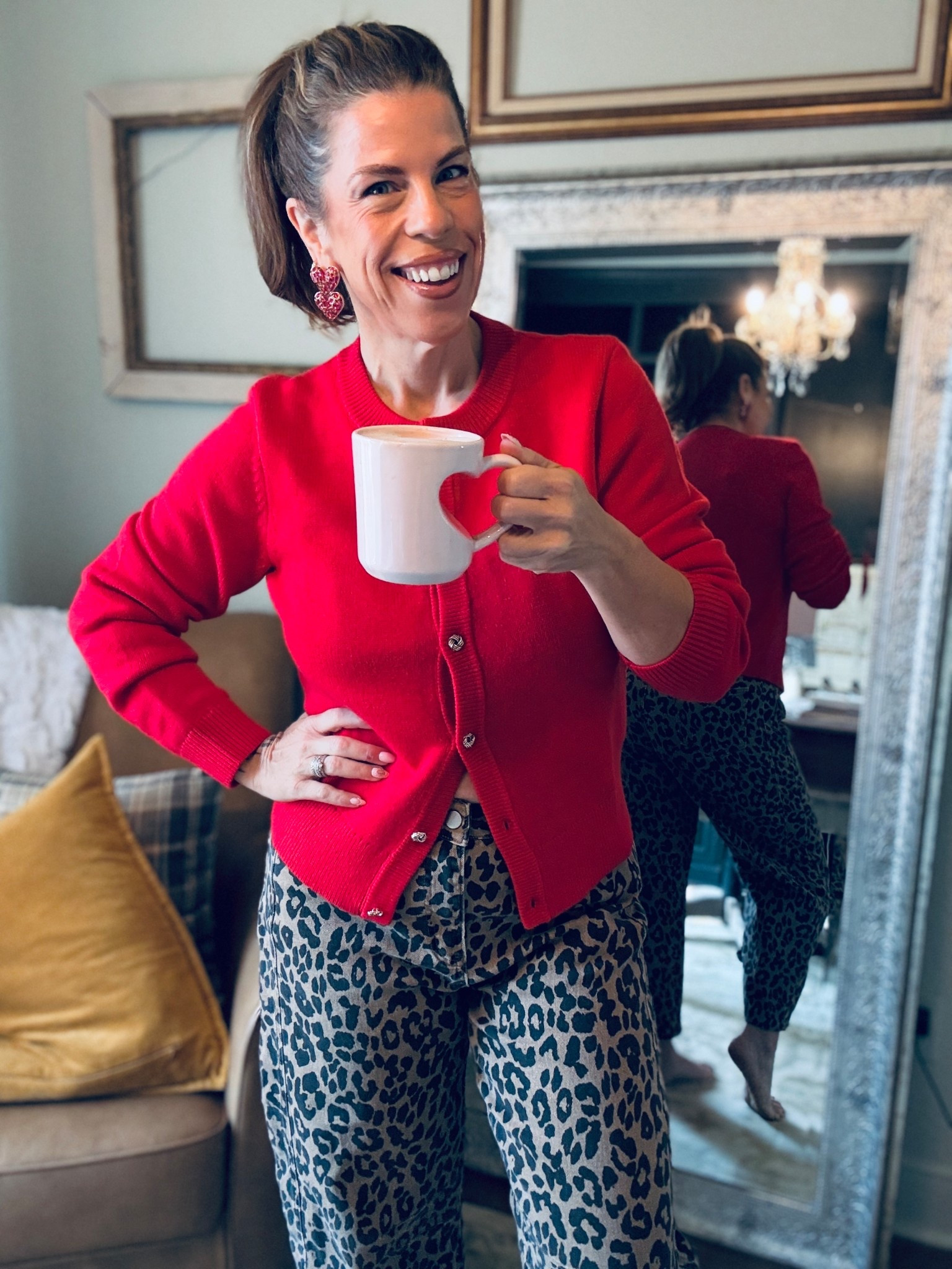 I don’t wear red normally but dressed up for our Valentines themed team call - it really perked me up!! Might need to start doing this more. 

If you’re feeling a little down today, throw on a bright color and face the day. You’ve got this 🙌

#LTKdayinmylife #LTKgrwm #LTKOver40