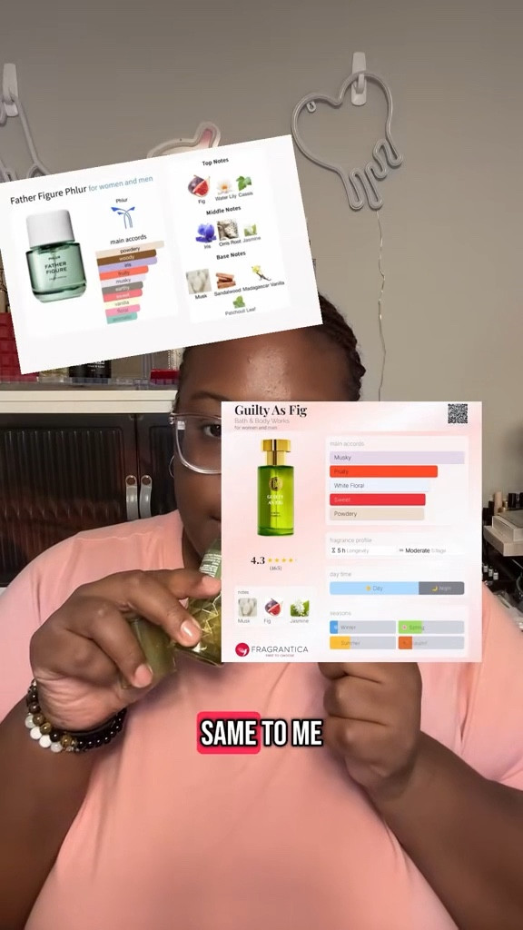 I bought guilty as fig before I got a sample with father figure in it (which is now returned) and they don’t smell anything alike to me.

Fig in fragrance to me is like woody slightly fruity

Guilty as fig really started my fig fragrance (+ pairings) obsession and here’s some things mentioned that I fell in love with.

Guilty as Fig by @Bath & Body Works
Bohemian Fig by @Josie Maran
Liam by @Lattafa Perfumes
Woodphoria by @Boy Smells
@Maison Louis Marie No.4 “Bois de Balincourt”

Thanks for watching 💕

#semiannualsale #bathandbodyworks #scentpairing

#LTKselfcare #LTKBeauty #LTKFindsUnder100