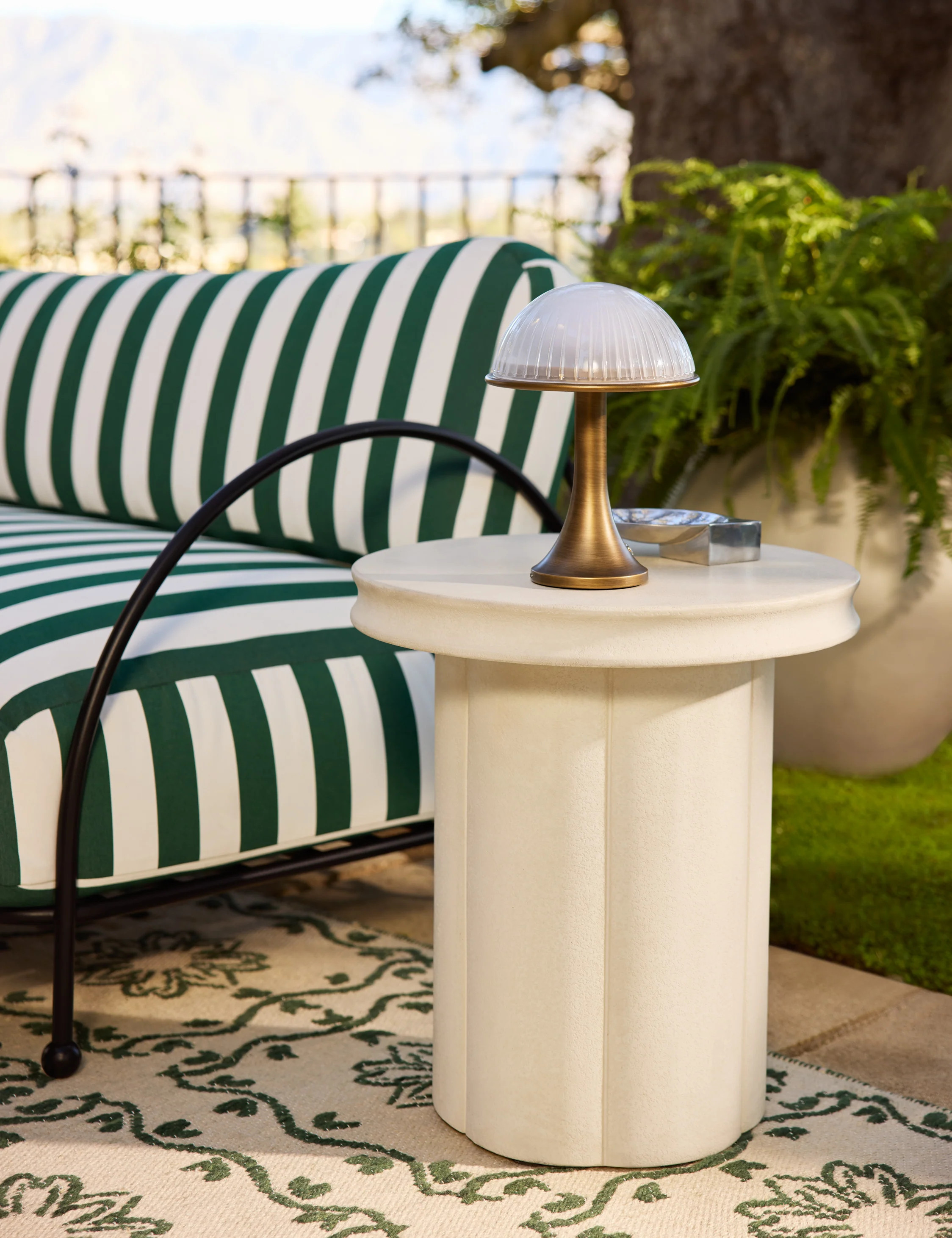 Apel Indoor / Outdoor Round Side Table, Ivory | Lulu and Georgia 