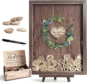 Y&K Homish Wedding Guest Book Alternative, Rustic Wedding Decorations for Reception, Favors for G... | Amazon (US)