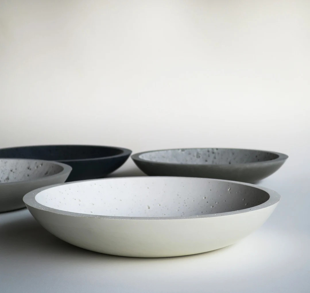 Concrete Bowl - Large, Shallow 16" | Etsy (US)